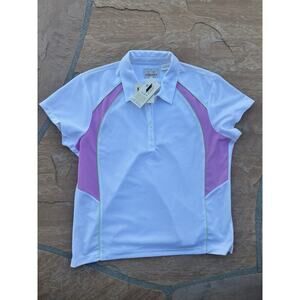EP Pro Tour Tech XLarge White Pink Golf Polo Shirt Short Sleeves El Legado